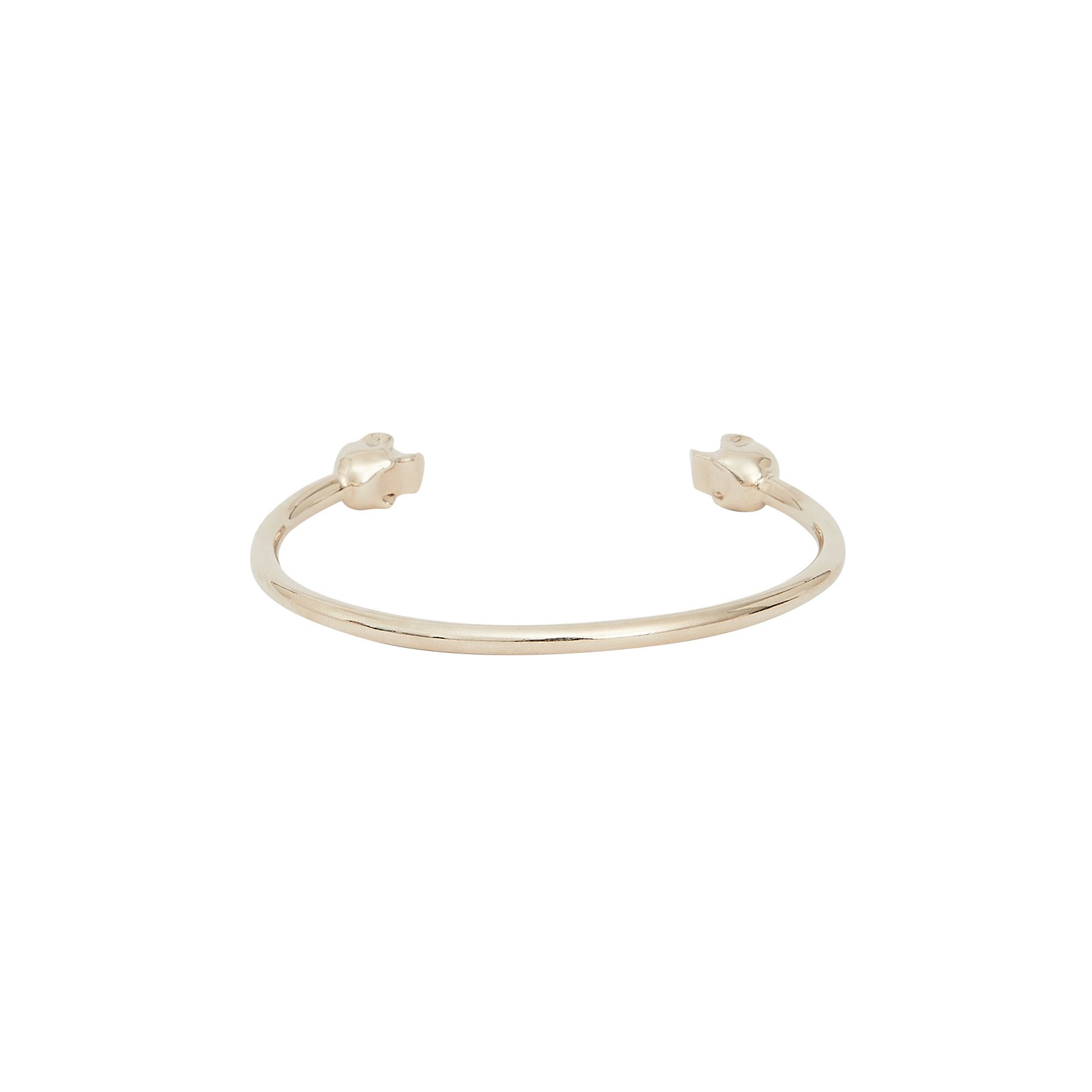 Buy Alexander McQueen Thin Twin Skull Bracelet 'Light Gold