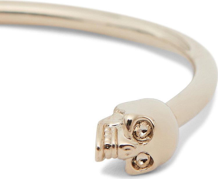 Alexander McQueen Thin Twin Skull Bracelet Light Gold