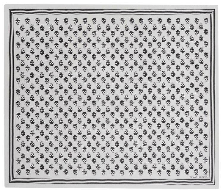 Alexander McQueen Biker Skull Scarf IvoryBlack