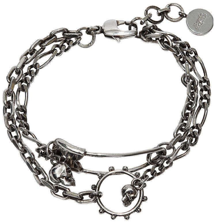 Alexander McQueen Safety Pin Bracelet Antique Silver