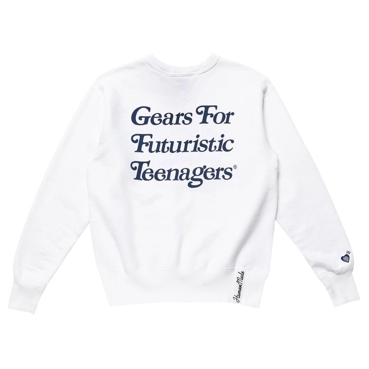 Girls Dont Cry x Human Made Gears For Futuristic Teenagers Crewneck Sweatshirt White