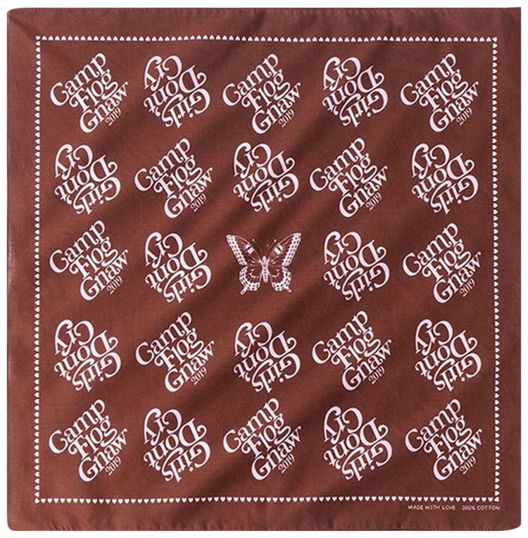 Girls Dont Cry x Camp Flog Gnaw 2019 Patterned Bandana Brown