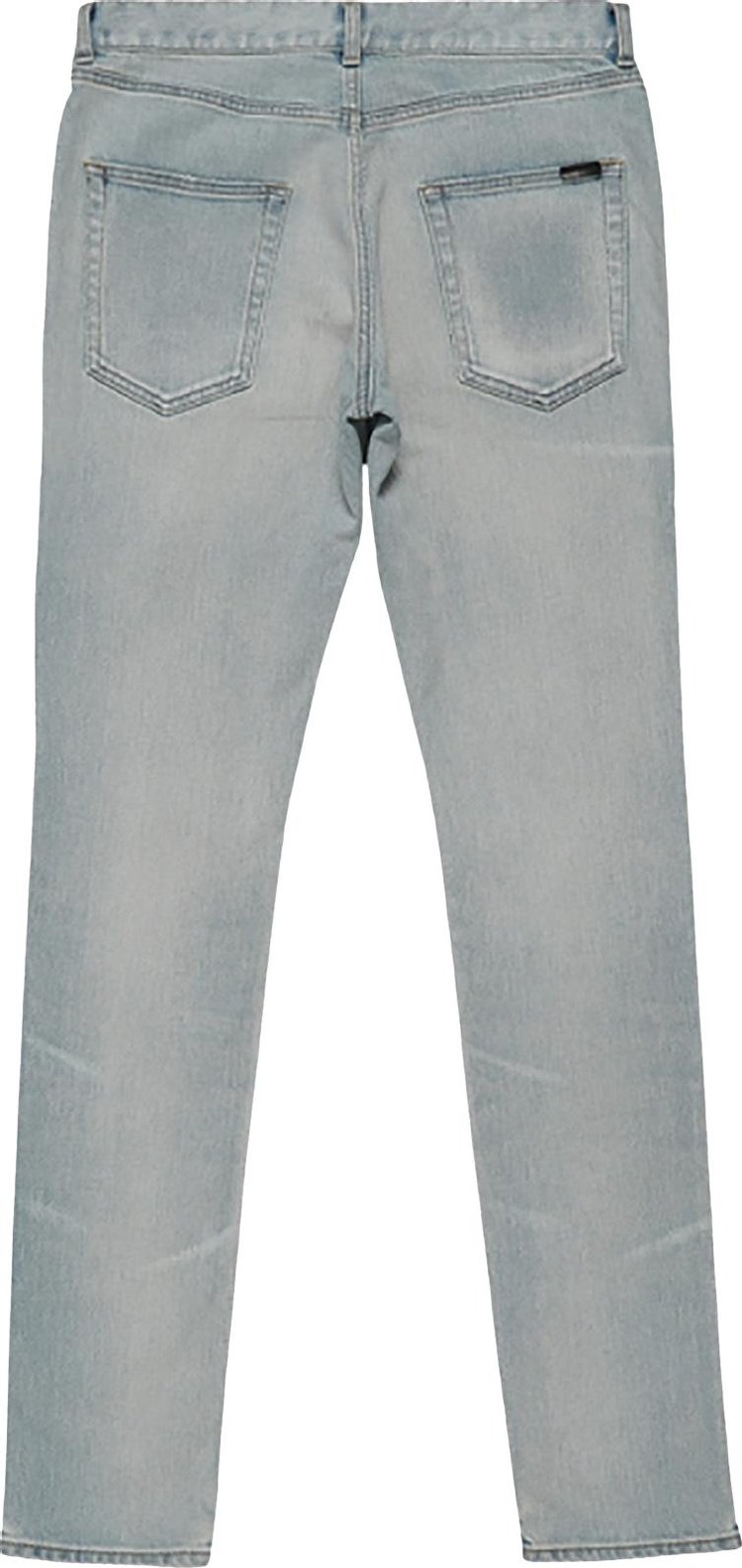 Saint Laurent Faded Effect Straight Jeans Light Blue