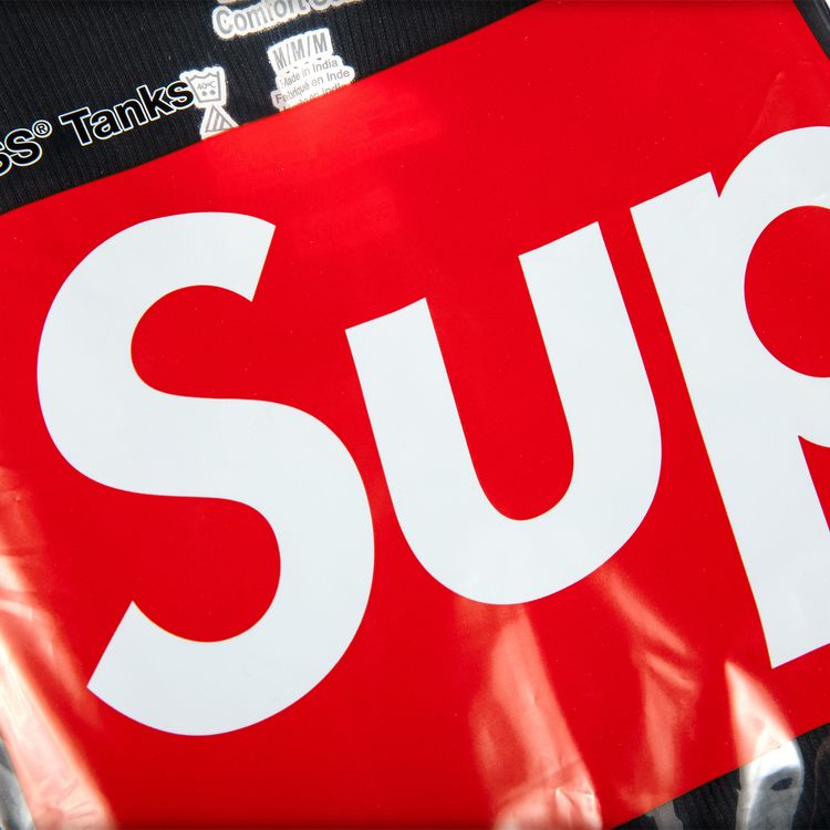 Supreme x Hanes Tagless Tank Tops 3 Pack Black