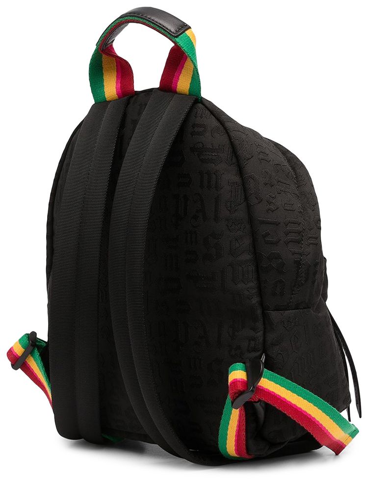 Palm Angels Monogram Small Backpack BlackMulticolor
