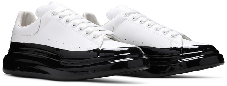 Alexander McQueen Oversized Sneaker Paint Dipped   White Black