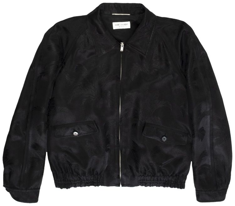 Saint Laurent Silk Jacquard Jacket Black