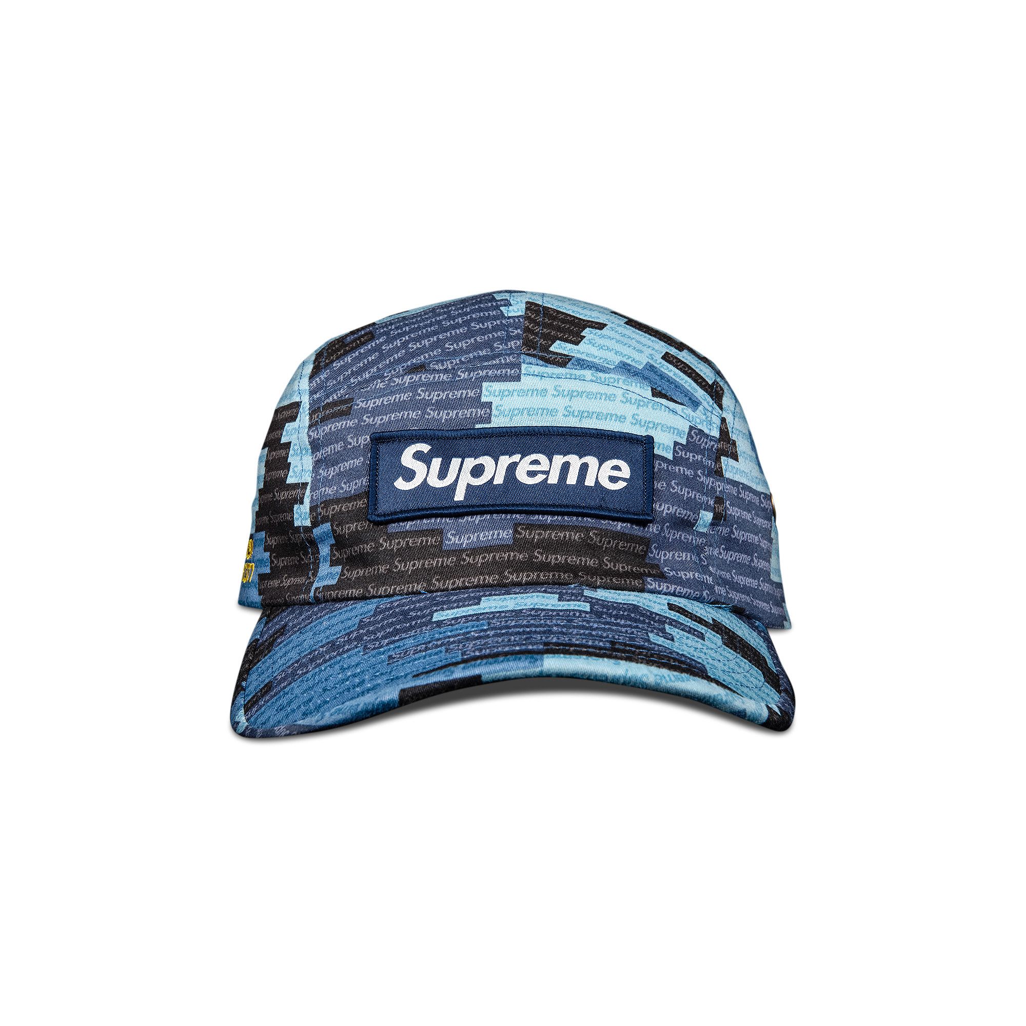 Buy Supreme Military Camp Cap 'Blue Camo' - SS21H39 BLUE CAMO | GOAT