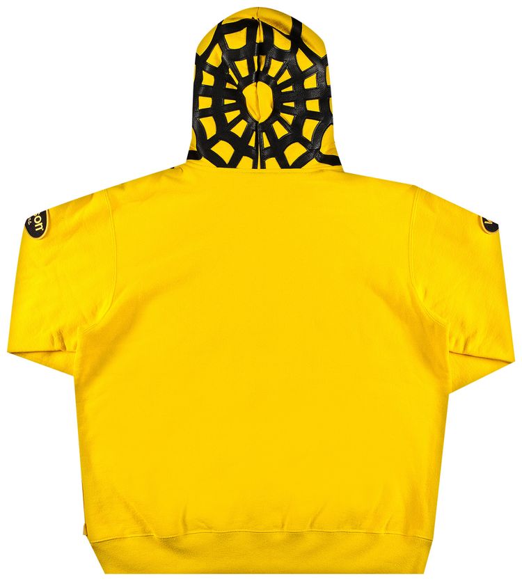 Supreme x Vanson Leathers Spider Web Zip Up Hooded Sweatshirt Yellow