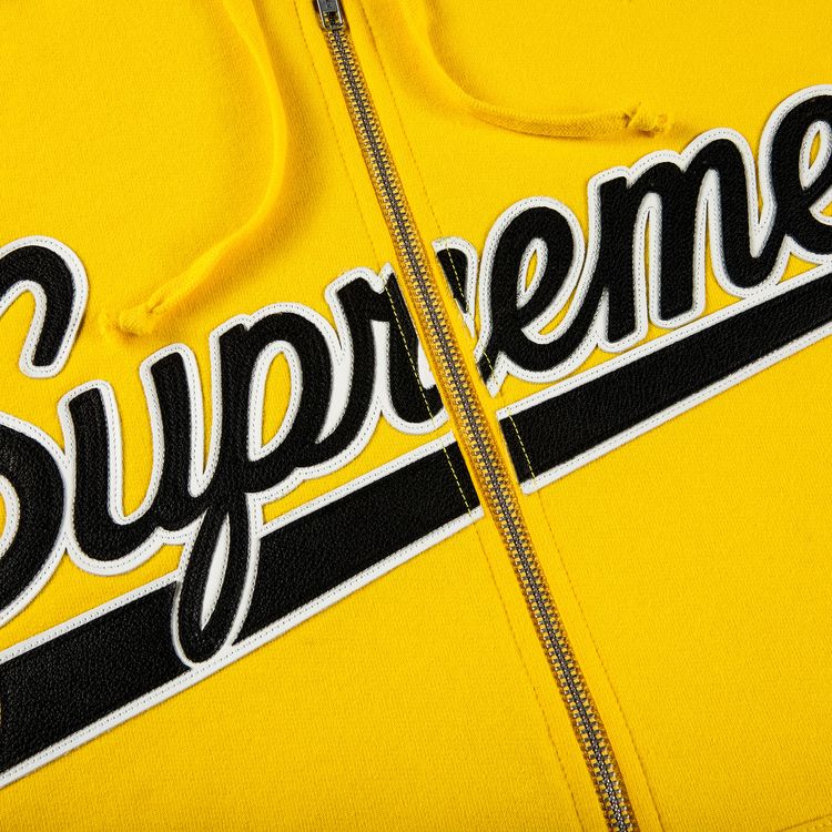 Supreme x Vanson Leathers Spider Web Zip Up Hooded Sweatshirt Yellow