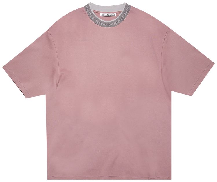 Acne Studios Logo Collar T Shirt Mauve Purple