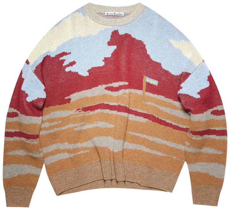 Acne Studios Crew Neck Sweater BrownMulticolor