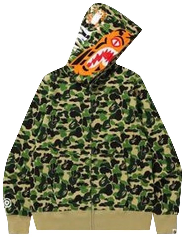 BAPE ABC Camo Tiger Full Zip Hoodie Green