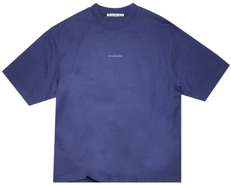 Acne Studios Printed T Shirt Indigo Blue