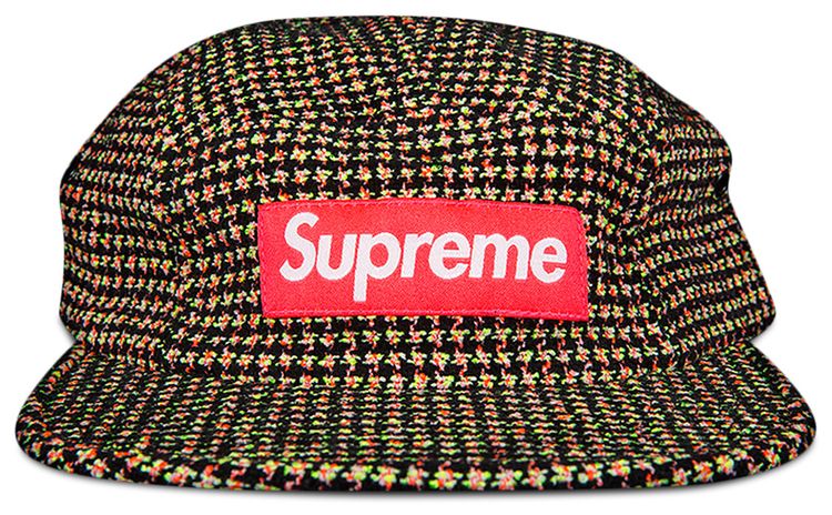 Supreme Boucle Houndstooth Camp Cap Neon