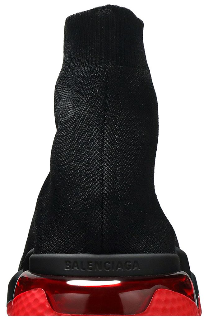 Balenciaga Speed Sneaker Clearsole   Black Red