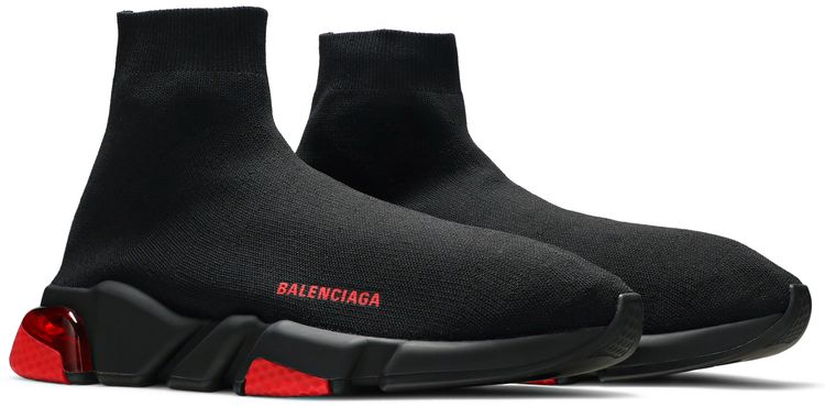 Balenciaga Speed Sneaker Clearsole   Black Red