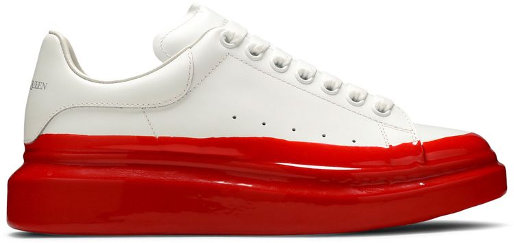 Alexander McQueen Oversized Sneaker Paint Dipped   White Lust Red