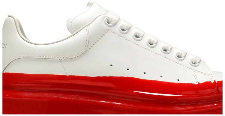 Alexander McQueen Oversized Sneaker Paint Dipped   White Lust Red