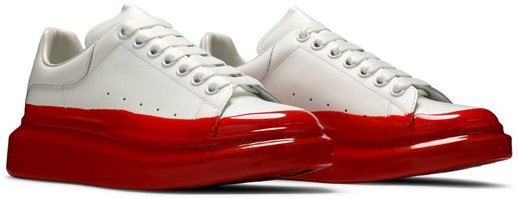 Alexander McQueen Oversized Sneaker Paint Dipped   White Lust Red