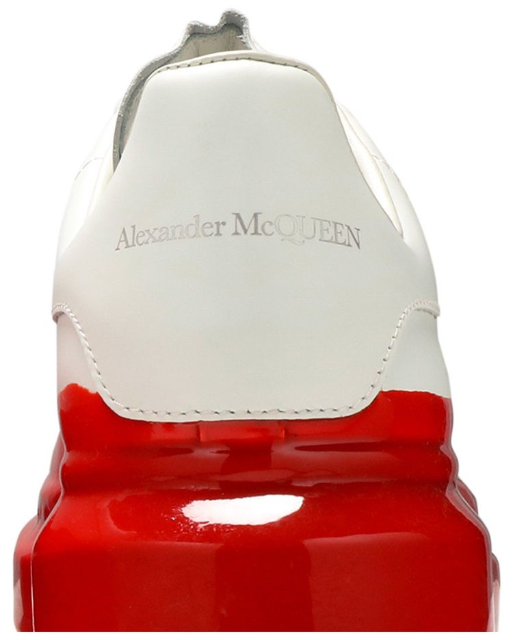 Alexander McQueen Oversized Sneaker Paint Dipped   White Lust Red