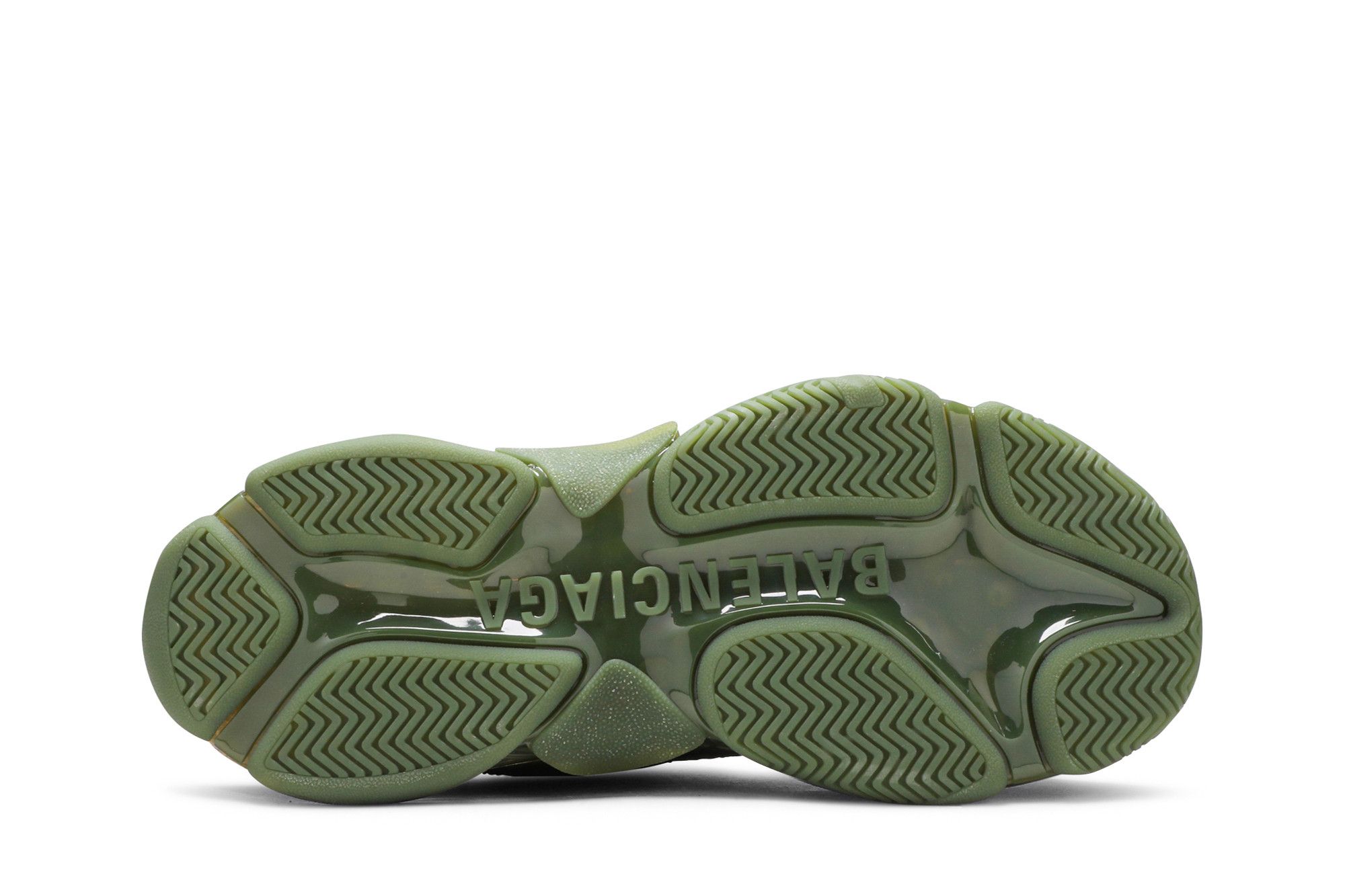 Size 10.0 Balenciaga Triple S Sneaker Clear Sole Green