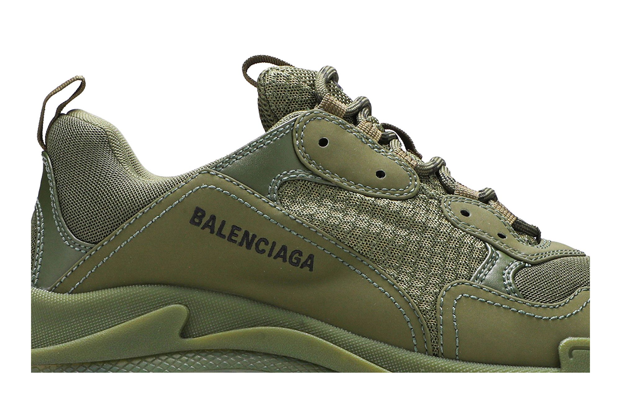 Balenciaga triple s clear sole green hot sale