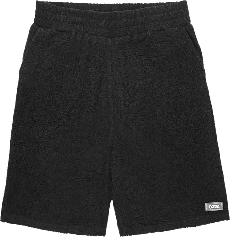 032C Topos Shaved Terry Shorts Black