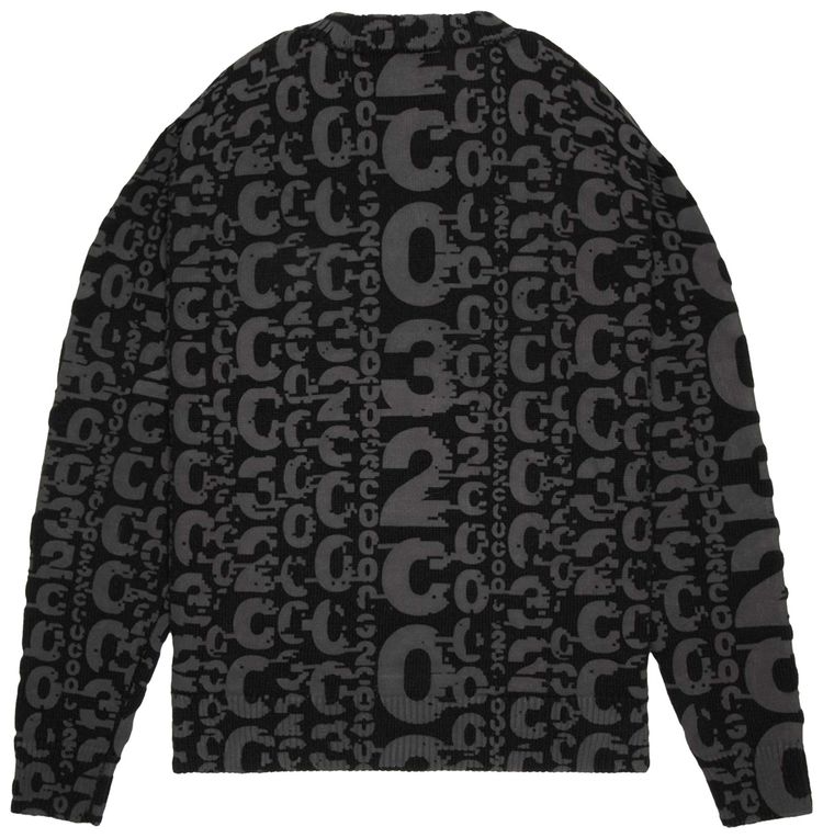 032C Allover Logo Knit Black
