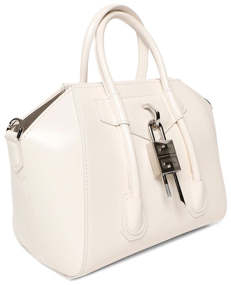Givenchy Mini Antigona Lock Bag In Box Leather Ivory