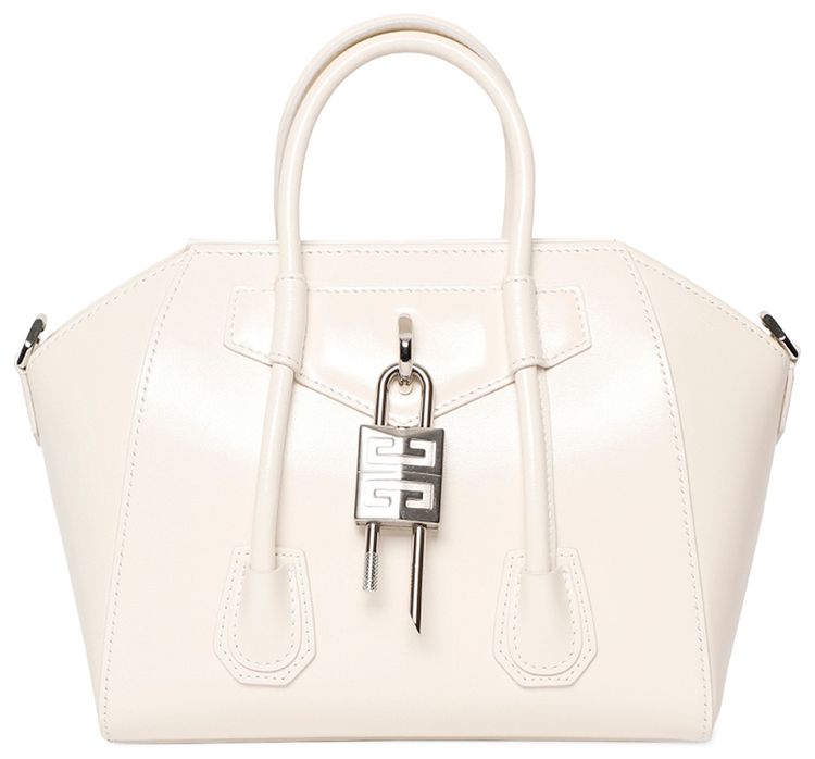 Givenchy Mini Antigona Lock Bag In Box Leather Ivory