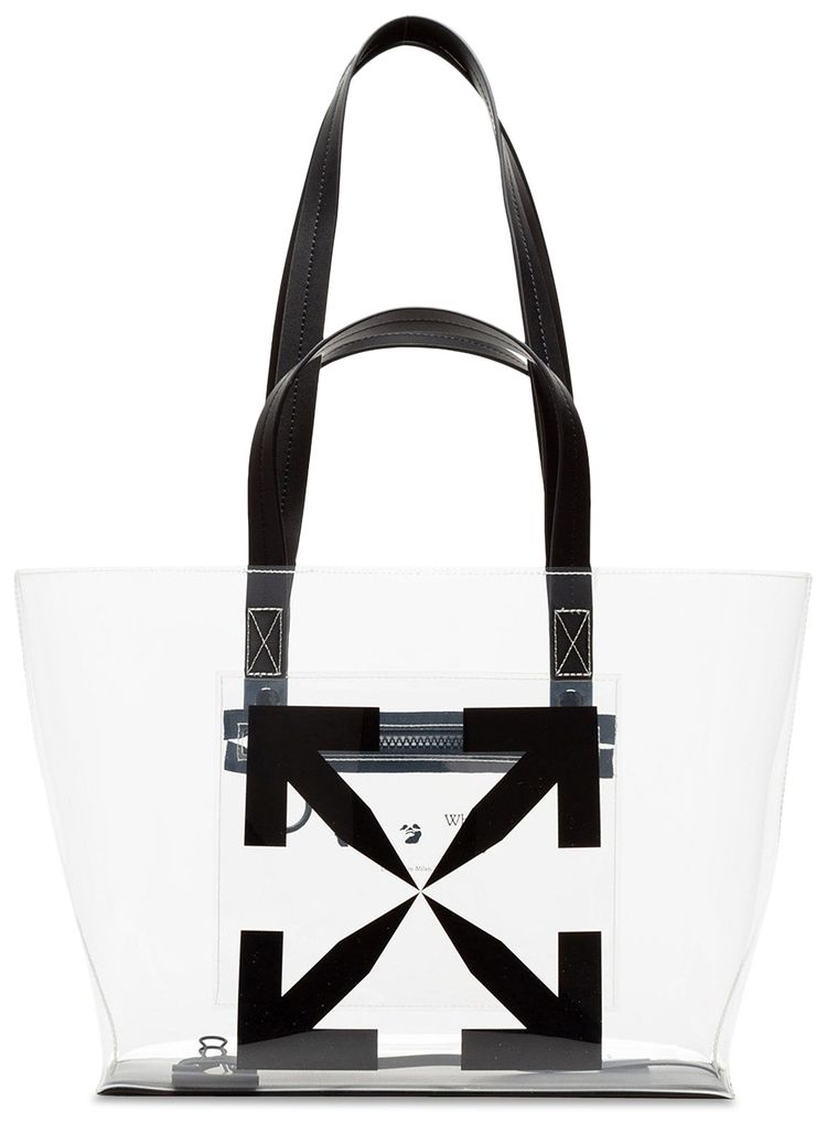 Off White Small Arrow Pvc Tote Bag Transparent Black