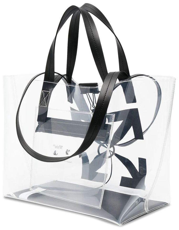 Off White Small Arrow Pvc Tote Bag Transparent Black
