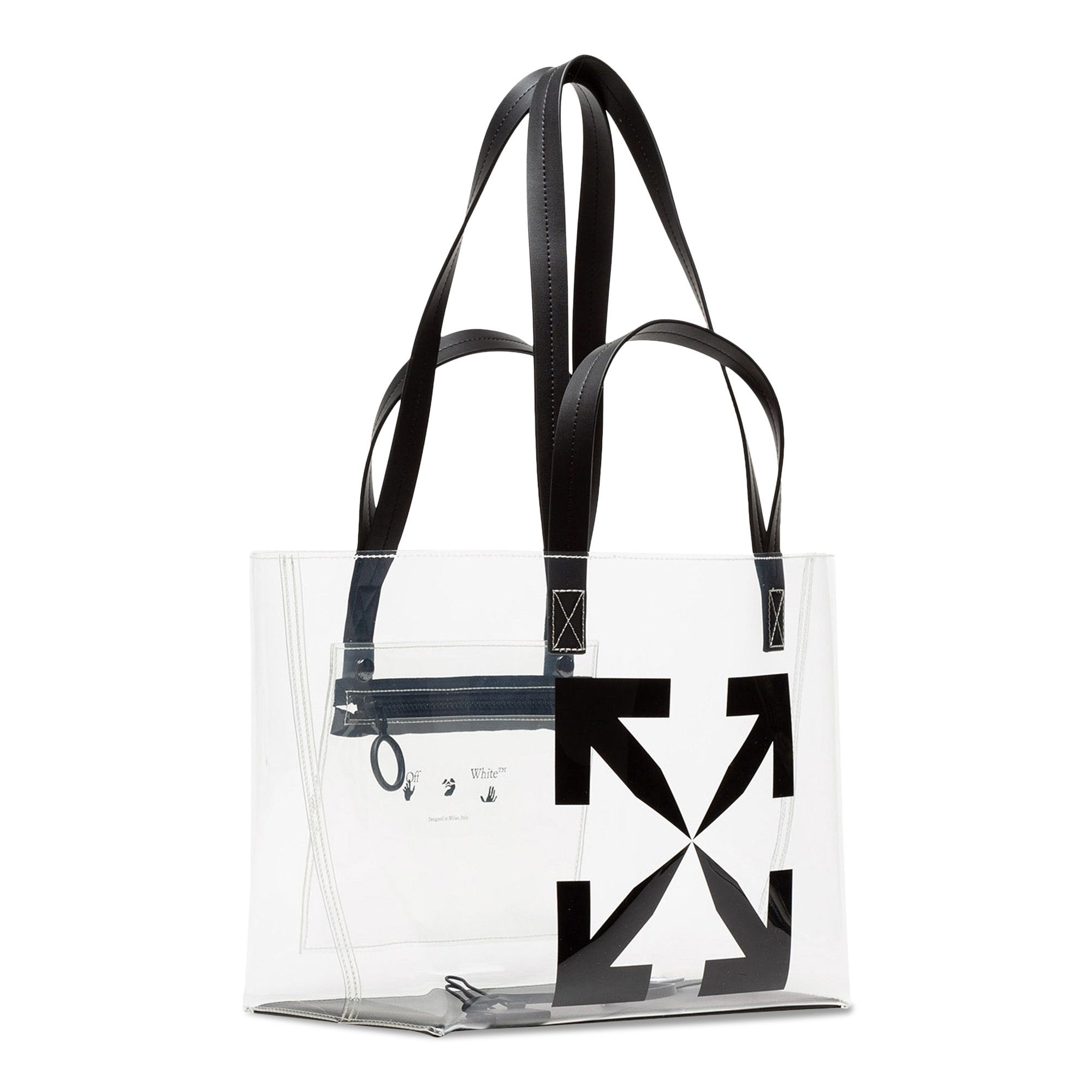Buy Off-White Small Arrow Pvc Tote Bag 'Transparent Black