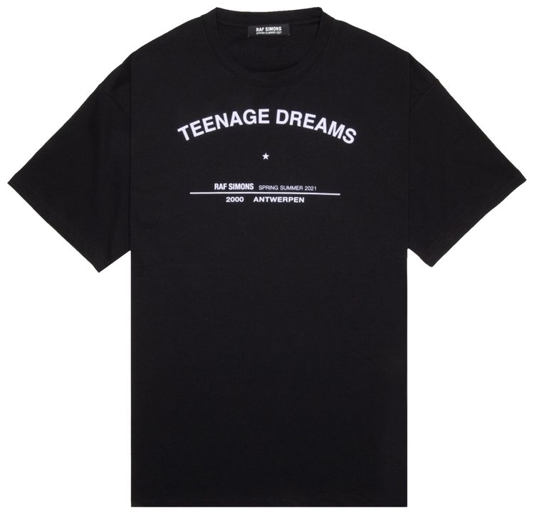 Raf Simons Big Fit Teenage Dreams Tour T Shirt Black