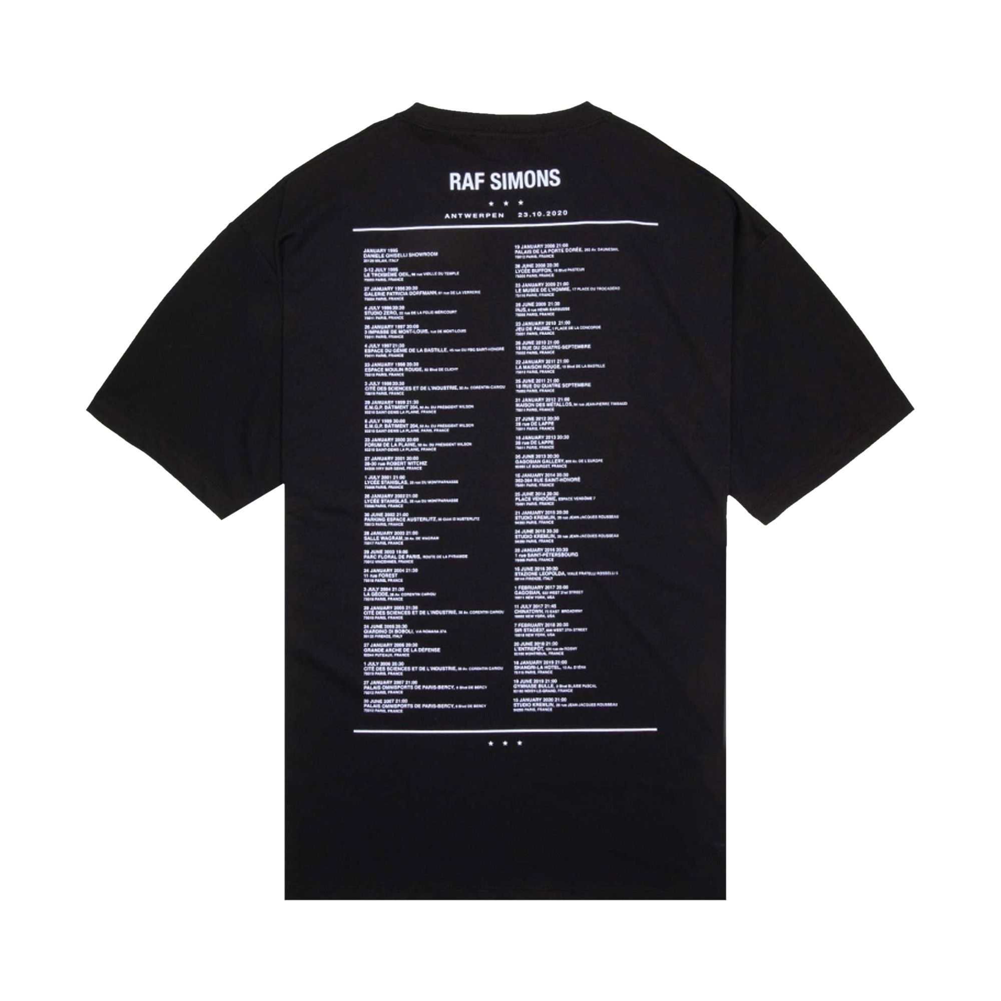 Buy Raf Simons Big Fit Teenage Dreams Tour T-Shirt 'Black' - 211