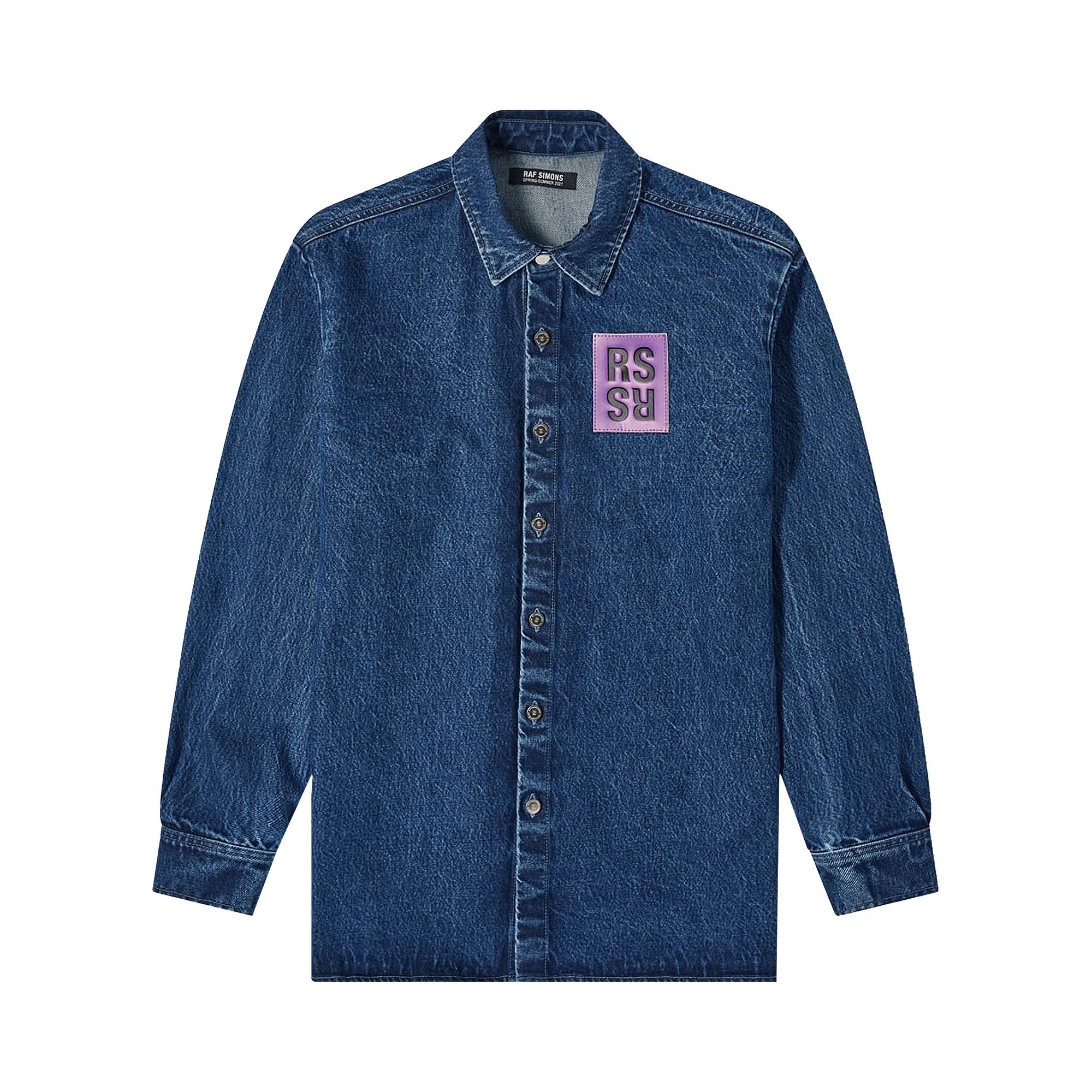 Size m Raf Simons Straight Fit Denim Overshirt Navy