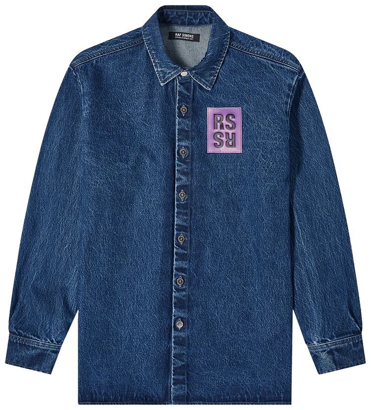 Raf Simons Straight Fit Denim Overshirt Navy
