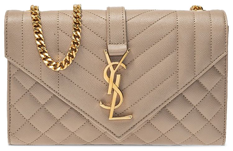 Saint Laurent Small Envelope Chain Bag Dark Beige