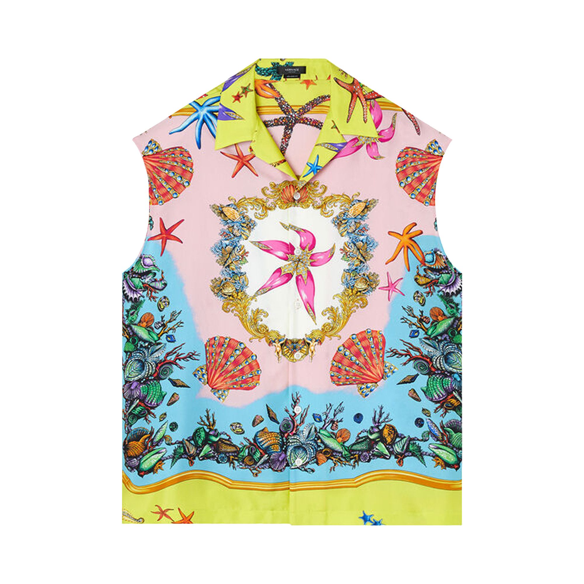 Buy Versace Trésor De La Mer Print Sleeveless Silk Shirt