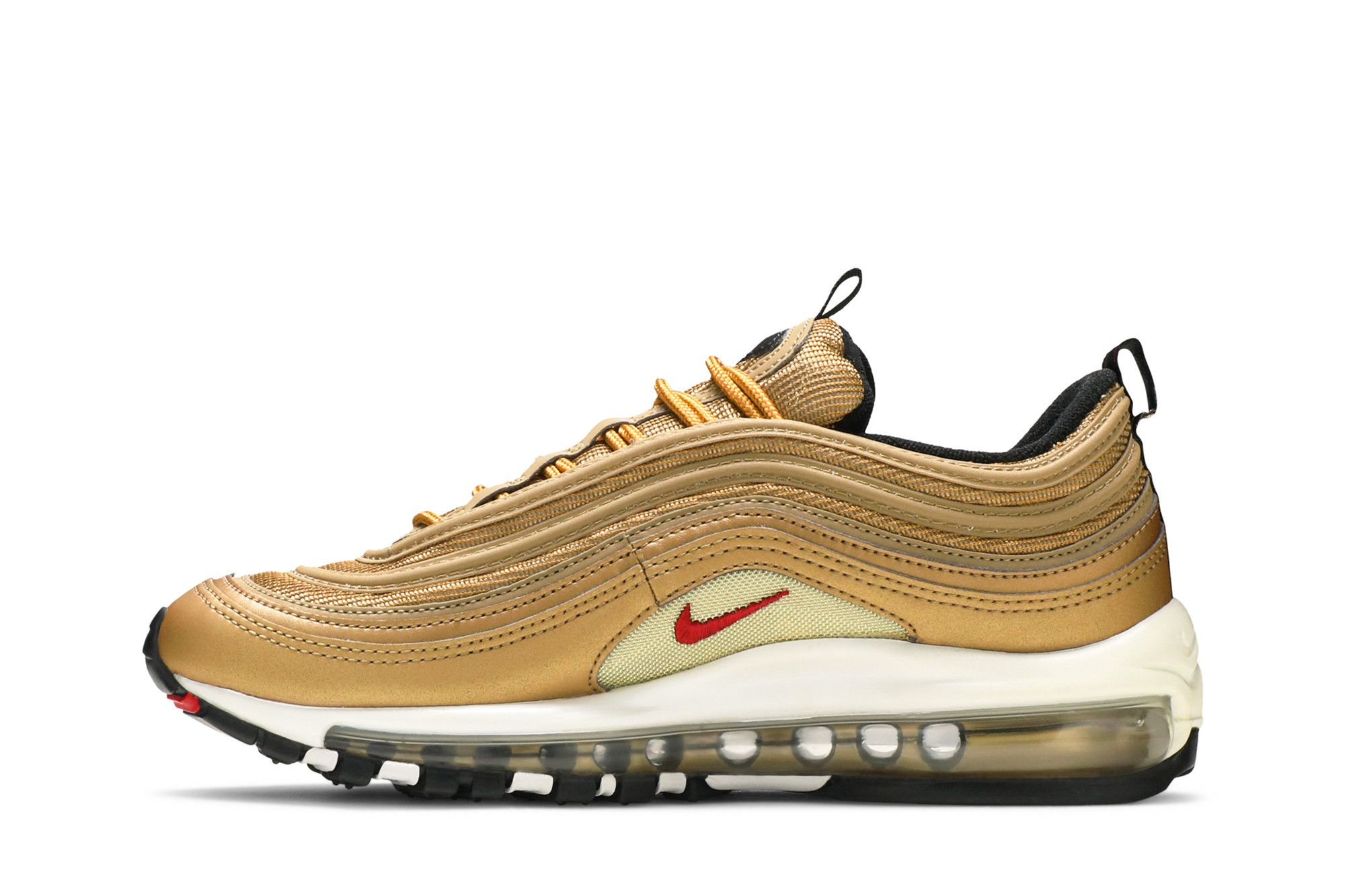 Nike Air Max 97 QS ゴールド Nike Air Max 97 OG QS Metallic Gold Varsity Red White Mens