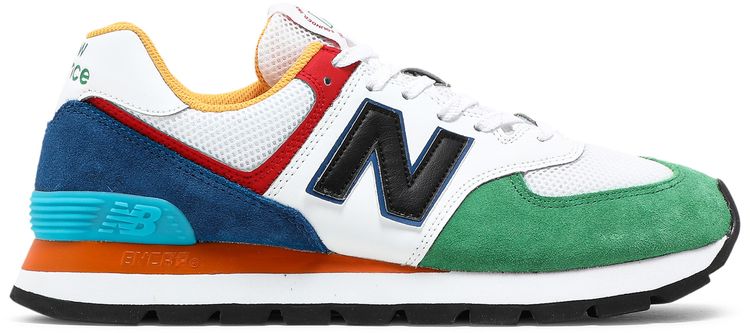 New Balance 574 Rugged White Varsity Green