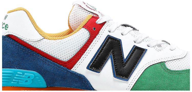 New Balance 574 Rugged White Varsity Green