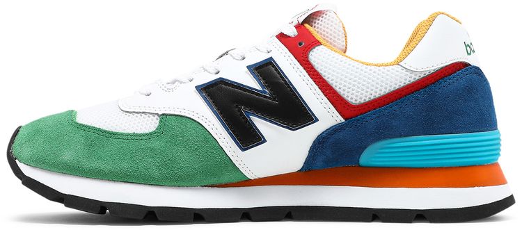 New Balance 574 Rugged White Varsity Green