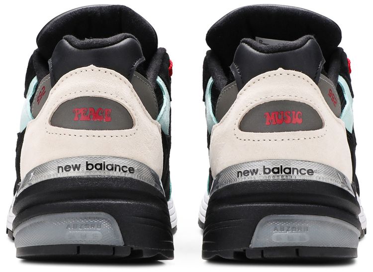 New Balance Amoeba Music x Nice Kicks x 992 Made in USA Peace Through Music   Black