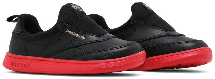 Reebok Cardi B x Club C Slip On 3 Toddler Black Vector Red