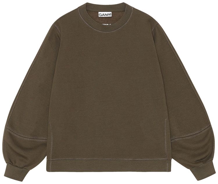 Ganni Puff Sleeve Sweatshirt Kalamata