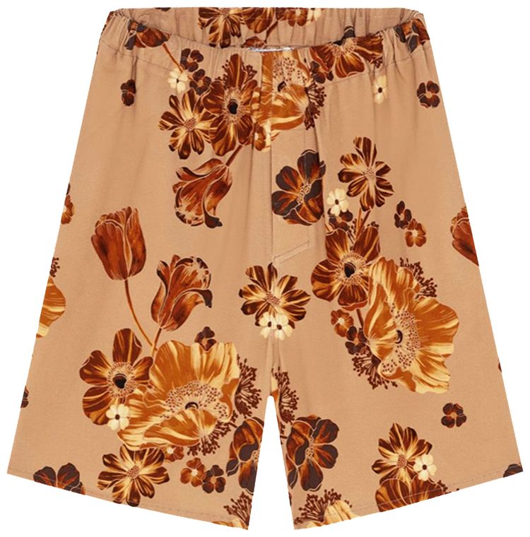Ami Floral Bermuda Shorts Beige