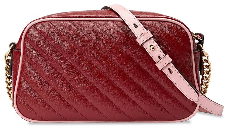 Gucci GG Marmont Small Shoulder Bag Dark RedPastel Pink