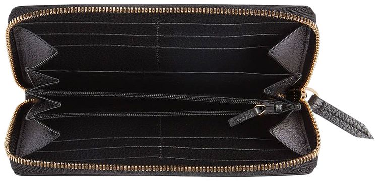 Gucci GG Marmont Zip Around Wallet BlackBeige